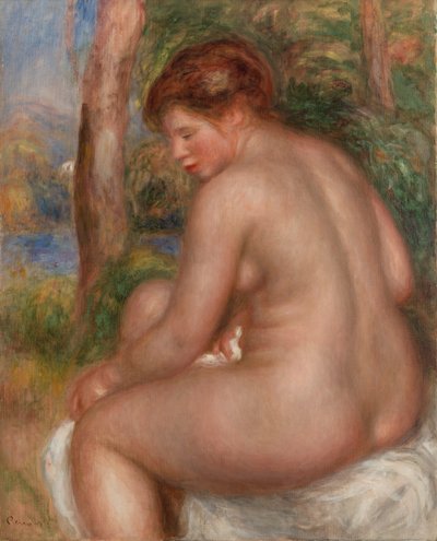 Badende, Dreiviertelansicht von Pierre Auguste Renoir